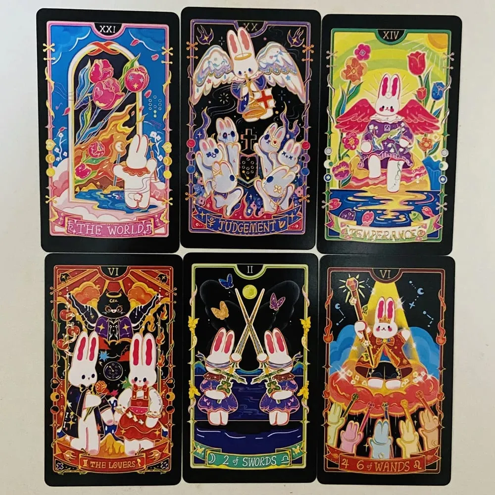 Kad Tarot Galaxy Reverie 78pcs Kad Tarot Bertemakan Arnab Comel Tunggu Permainan Papan
