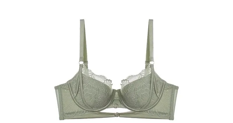 Balconette Lingerie Set French Lace - Underwire Lift Support for Petite Delicate Sheer Bralette Tushy Comfort Sexy Lace Trim — image 10