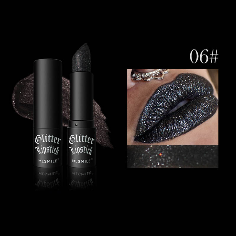 6Colors Glitter Lipstick Waterproof Long Lasting Diamond Pearlescent Metallic Lipstick Black Lipgloss Women Lips Makeup Cosmetic — image 12