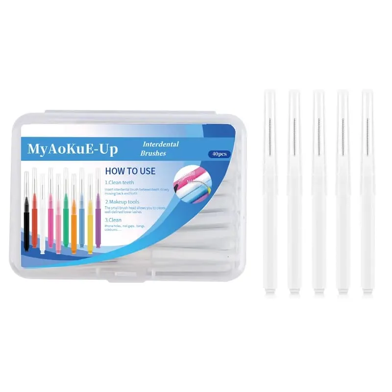 40pcs Mini Eyebrow Brush Brow Perm Makeup Brush Lashes Extension Lifting Bendable Mini Eyelash Brushes Dental Clean Beauty Tools