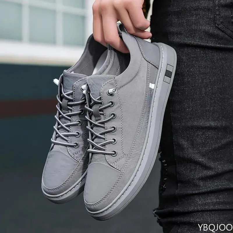 New Breathable Men Shoes Casual solid color lace up shoes Low cut comfortable Sneakers Trendy Male versatile flats Zapatos Homme — image 4