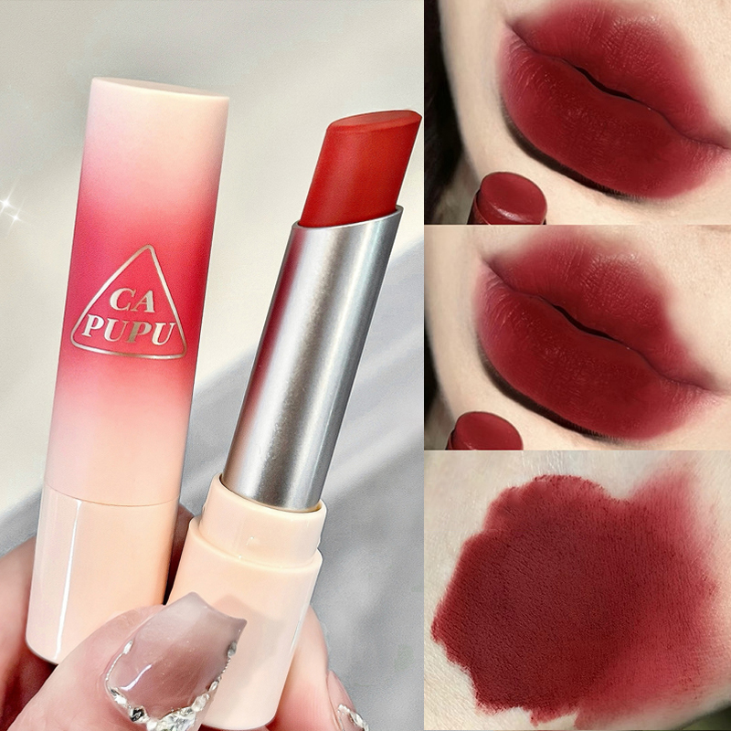 Waterproof Velvet Lipstick Easy To Wear Long-lasting Lipstick Matte Nude Coffee Lip Glaze Non-stick Cup Makeup Lip Tint Cosmetic — image 6