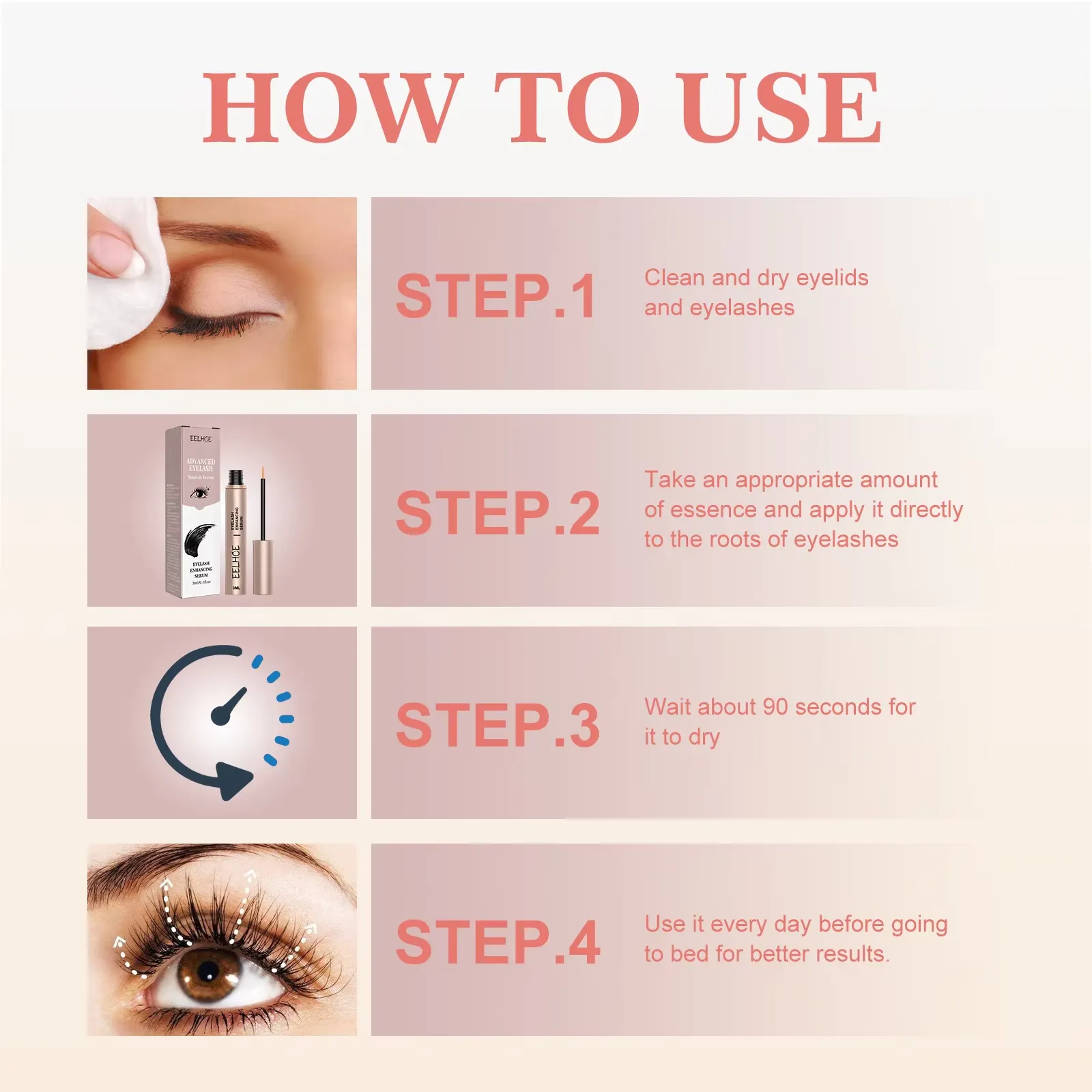 7 Days Eyelash Growth Serum Natural Eyelashes Enhancer Longer Thicker Curling Eyebrows Lifting Eye Care Fuller Lashes Products