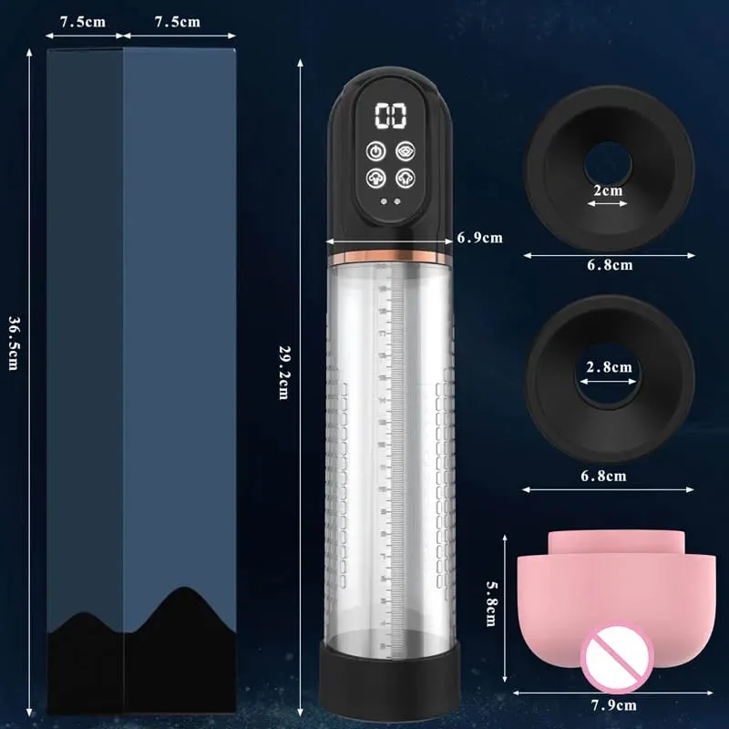 IPX7 Waterproof Electric Penis Pump Suction Penis Extender Dick Enlarger Vacuum Penis Enlargement Masturbator Sex Toys for Men — image 4