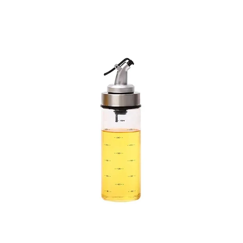 1PCS 180/300/500ml Oil Bottle High Borosilicate Glass Dispenser With Scale Quantitative Sauce Vinegar Cooking Kitchen Supplies