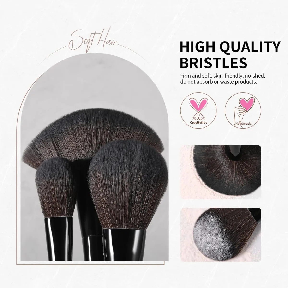 Docolor Makeup Brushes Set Professional 30Pcs OBSIDIAN Powder Foundation Contour Blush Concealer Eyeshadow Eyeliner Eyebrow