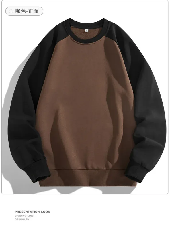 Spring Autumn Men's Sweatshirts Fashion Patchwork Long Sleeve O-Neck Loose Streetwear Pullovers Casual Hoodies Sweatshirt Men — image 13