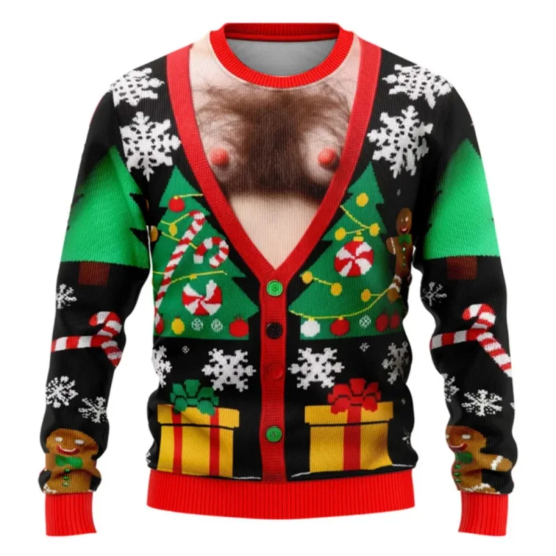 Sjov juletrøje Mænd Kvinder Pullover Xmas Sweatshirt Grim grafisk Y2k Sweatshirts til feriefest Løst herretøj — image 14