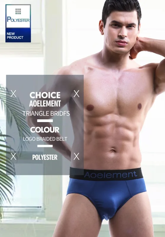 Men's underwear triangle shorts ice silk fashion breathable sexy thin U convex bottom pants youth low waist triangle shorts head