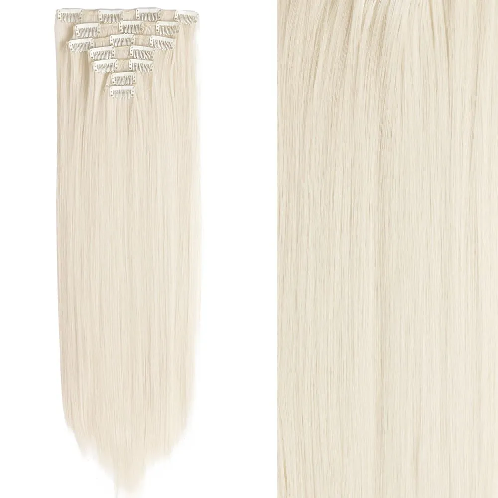 Long Straight Hairstyle 16 Clips 7Pcs/Set Hair Extensions Natural Synthetic Blonde Black Hairpieces Heat Resistant For Women — image 42