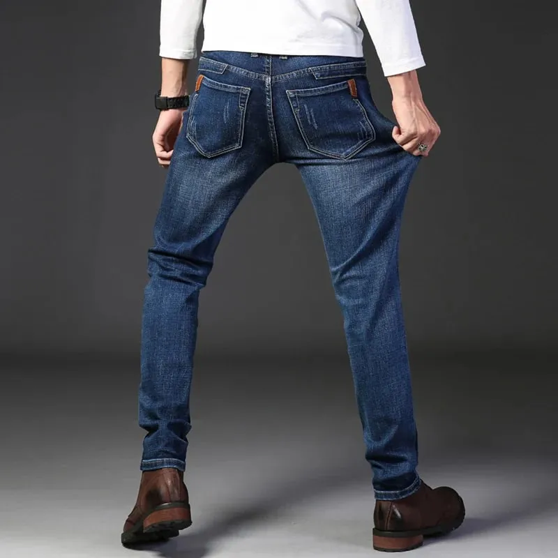 Men's New Korean Version Is Soft And Comfortable Stretch Regular Fit Jeans Fashion Casual Cotton Business Black Denim Pants — image 5