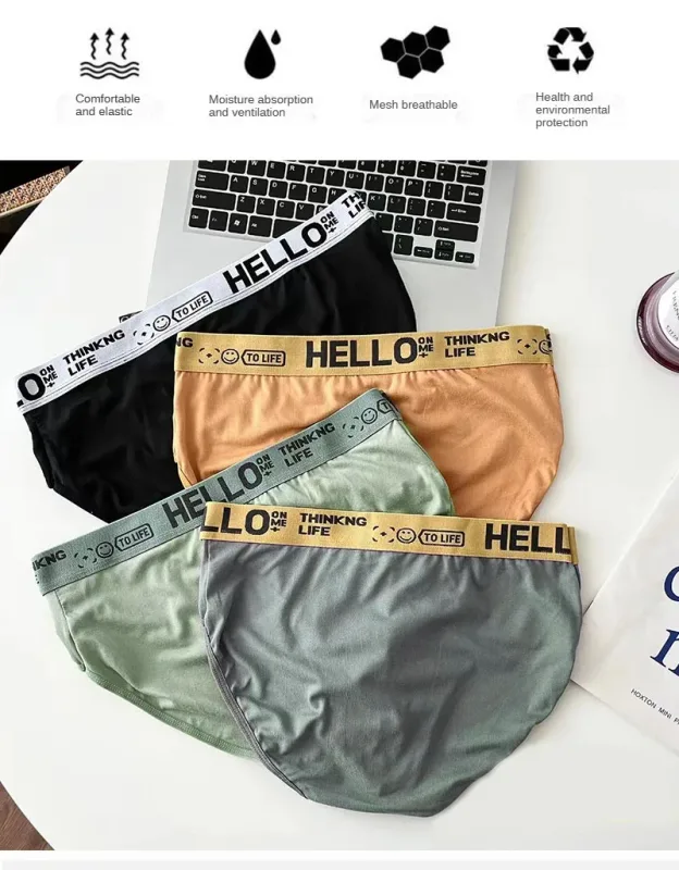 3PCS Underpants Soft Men's Panties Sports Personality Boxers Breathable Large Size Panties Briefs for Men Underwear T Underwears — image 7