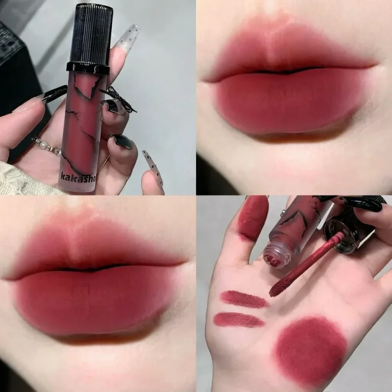 Mármore fosco labial lama veludo macio nevoeiro matiz labial de longa duração antiaderente copo cosméticos labiais