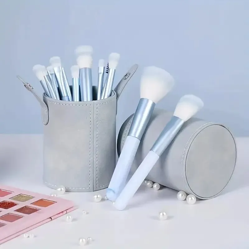 12PCS Makeup Brush Set Blue Foundation Concealer Blush Powder Eye Shadow Kabuki Blending Cosmetic Soft Fluffy Female Makeup Tool — image 1