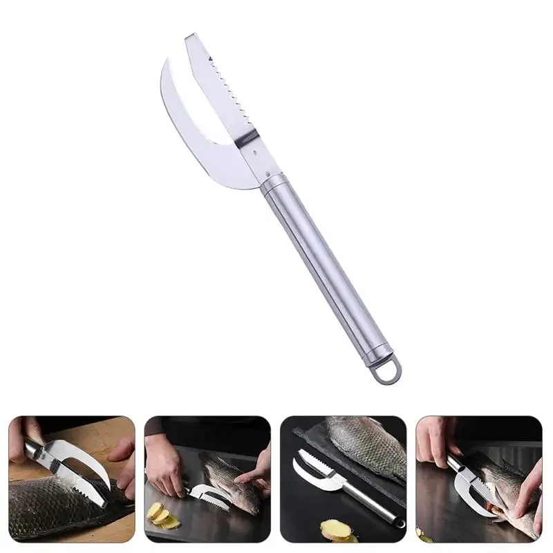 2in1 Fish Skin Brush Fast Remove Fish Scale Scraper Planer Tool Fish Scaler Fishing Knife Cleaning Tools Kitchen Accessories — image 3