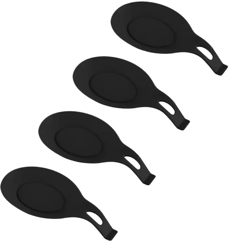 1/4 pçs silicone colher resto espátula titular resistente ao calor utensílio placemat bandeja ferramentas de cozinha espátula resto acessórios de cozinha — image 7