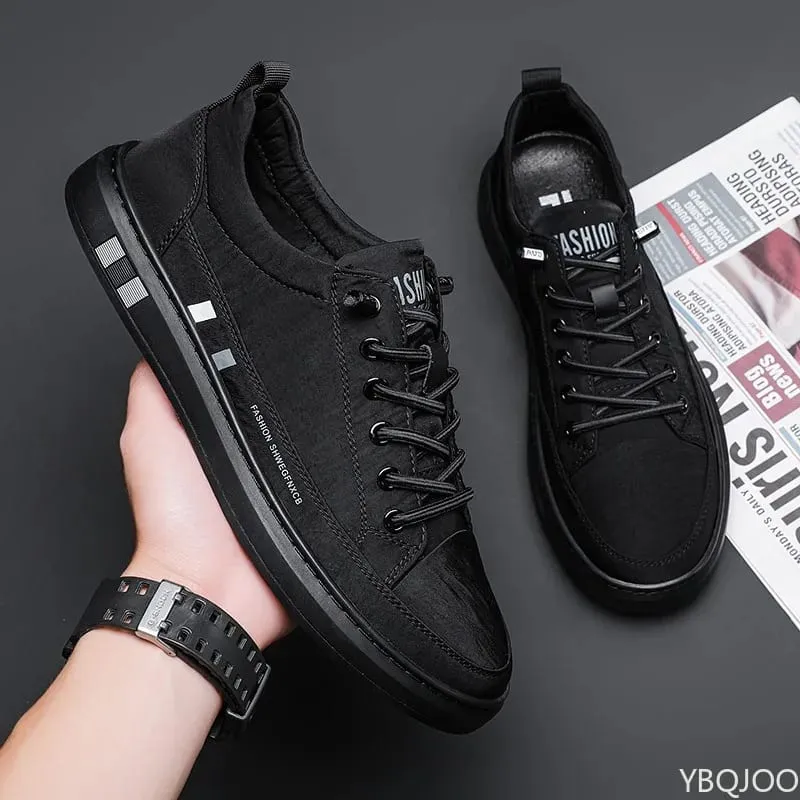 New Breathable Men Shoes Casual solid color lace up shoes Low cut comfortable Sneakers Trendy Male versatile flats Zapatos Homme — image 3