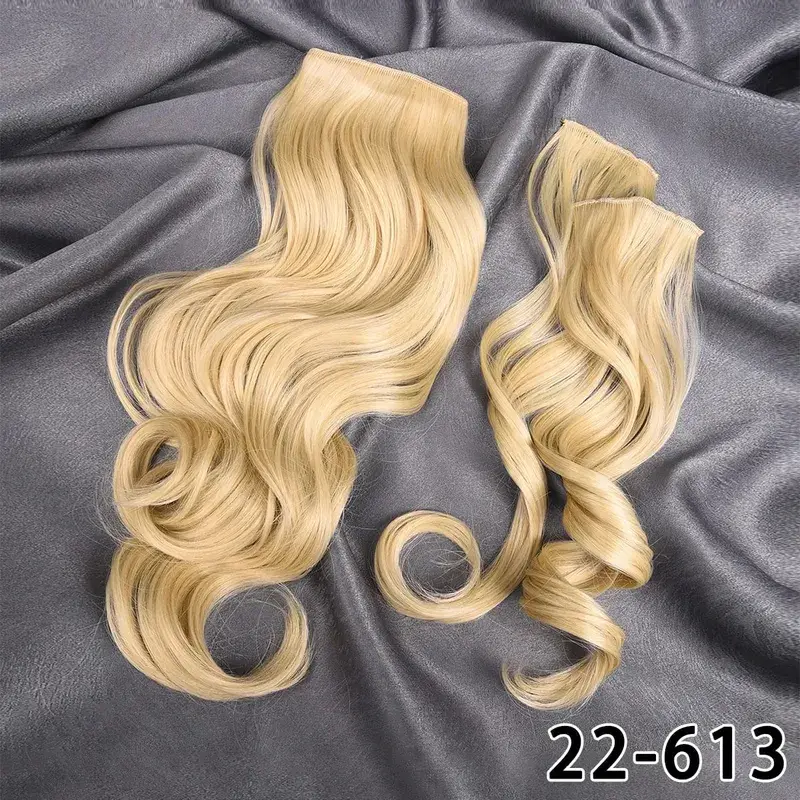 Silike 180g Fish Line Synthetic Wavy Clips in One Piece Hair Extensions 24 inch 17 Colors Heat Resistant Hair Extension — image 29