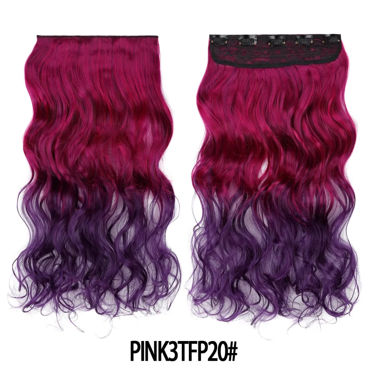 Jeedou One Piece 5 Clips Wavy Ombre Clip In Hair Extensions Long Water Wave Συνθετικά Σγουρά Μαλλιά Κομμάτι Rainbow Χρωματιστά Μαλλιά — image 24