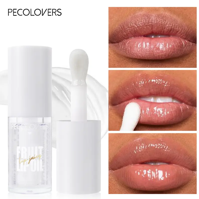 Glitter Plumping Lip Gloss Jelly Strawberry Moisturizer Fruit Lip Oil Transparent Fullness Lip Tint Gel Soft Tube Makeup LipCare — image 2