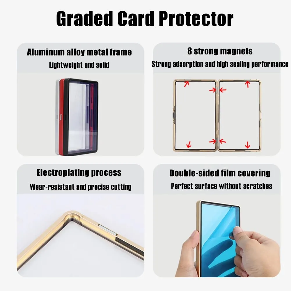Multicolor Gradient Color Aluminum Alloy Trading Card Protect Holder Metal Case For 35PT PSA CGC Graded Card — image 3