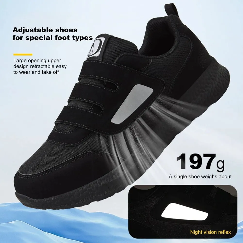 Zapatos para diabéticos de diseño, zapatos anchos para caminar con cierre ajustable, zapatos ortopédicos sin cordones para personas mayores, zapatillas de deporte para hombres y mujeres — image 5