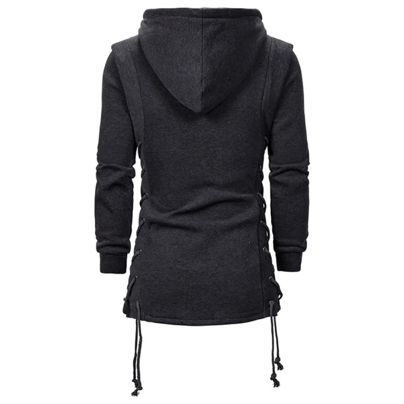 New Spring Autumn Men Hooded Hoodies Sweatshirts Casual Solid Long Sleeve Hoodies Men Fashion Zippers Loose Streetwear Outerwear — image 3