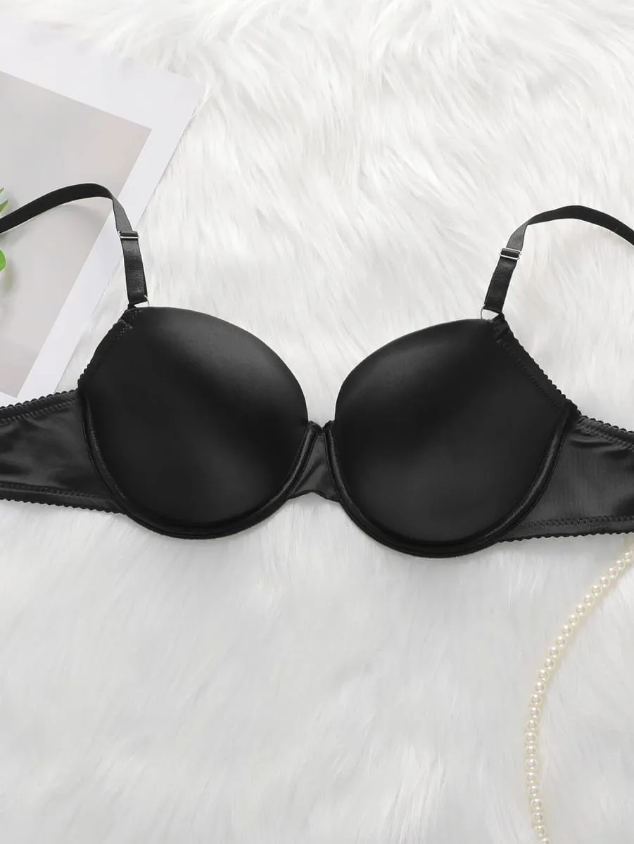 The Best-selling Sexy Gathering Solid color bra underwear with adjustable waist circumference Two-piece Women Underwear Set 2374