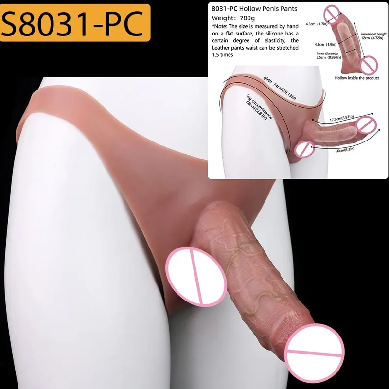 Strap-On Lifelike Penis Cover насадка на член Large Hollow DildoPants Intimate Adult Sex Toy for Couples Sex — image 31