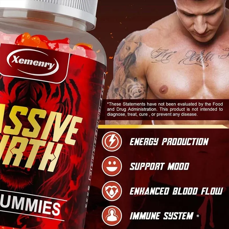 Massive Girth Gummies for Men - Men's Vitality Enhancer Increase Size and Stamina Boost Strength and Confidence Vegan — image 7