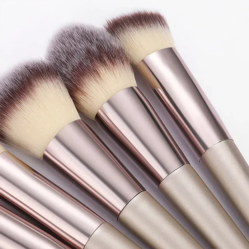 Champagne Makeup Brushes for Women Cosmetic Foundation Powder Blush Eyeshadow Kabuki Blending Make Up Brush Beauty Tools