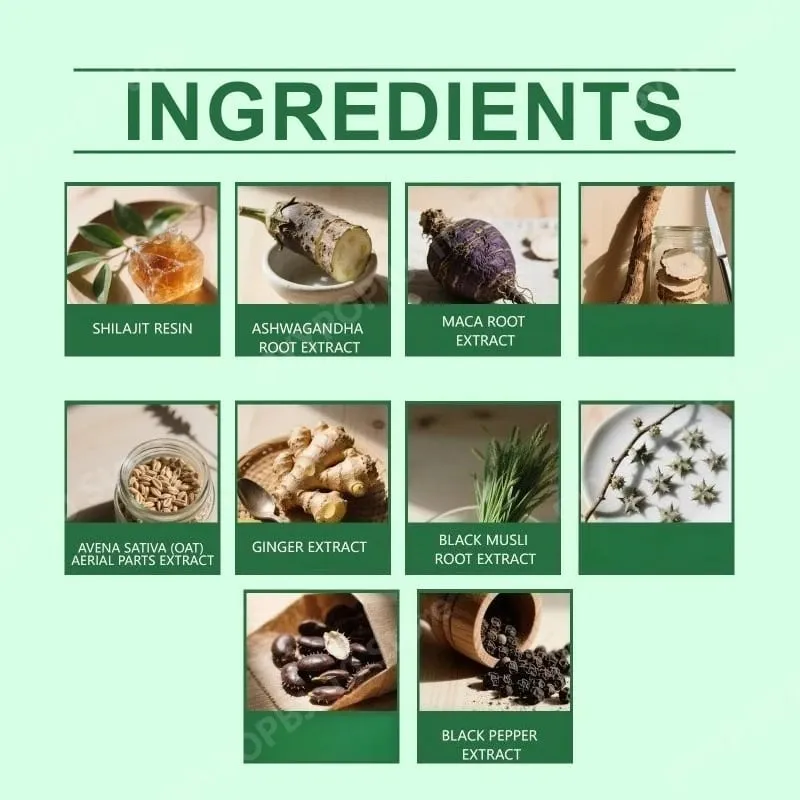 Shilajit Gummies 10 en 1 4000 mg avec extrait de racine d'Ashwagandha 60 Gummies Soutien énergétique Supplément de bien-être pour adultes — image 6