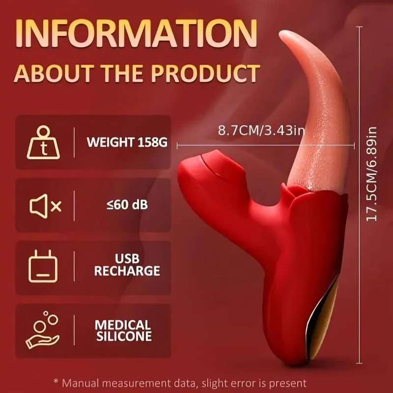 Potente vibrador de succión para mujeres, estimulador de clítoris para lamer la lengua, masajeador vaginal con ventosa, masturbación, juguetes sexuales para adultos, productos — image 6