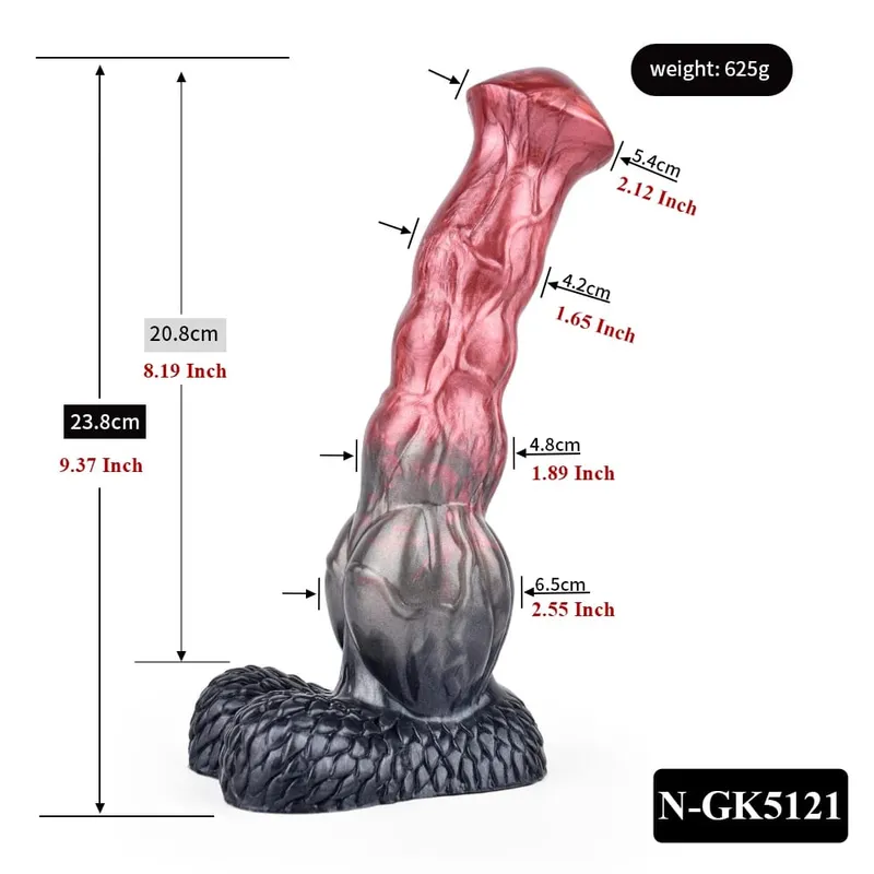 Dildo Kuda Silikon Palam Dubur Zakar Panjang Simpul Besar G-spot Perangsang Faraj dengan Cawan Sedut Mainan Seks Dewasa untuk Wanita Lelaki