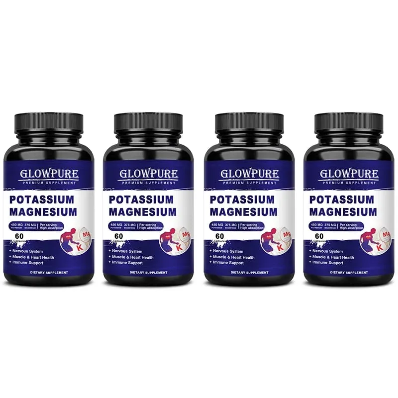Potassium Magnesium Capsule for Muscle Bone Nervous Heart Health Relieve fatigue and headaches Improve Immune System