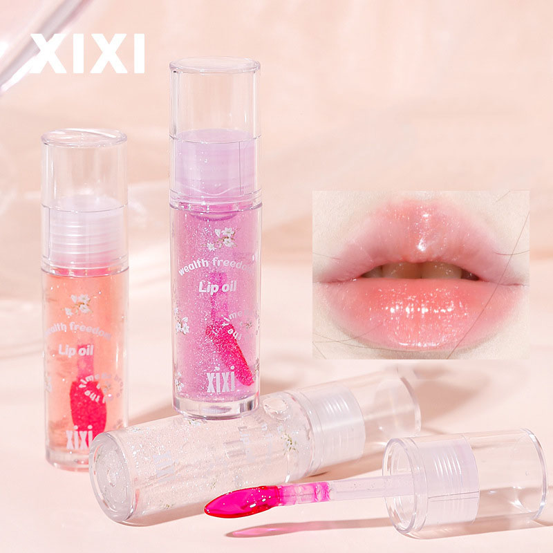 Clear Crystal Glitter Lip Gloss Temperature Discoloration Moisturizing Lip Gloss NonSticky Pearl Shiny Lip Glaze Korean Make Up — image 4