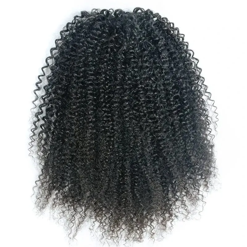 Ms Afro Kinky Curly Ponytail Human Hair Extensions Drawstring 3C 4A Wrap Around Ponytails 10-22Inch Clip In Hair Extensions Remy — image 3