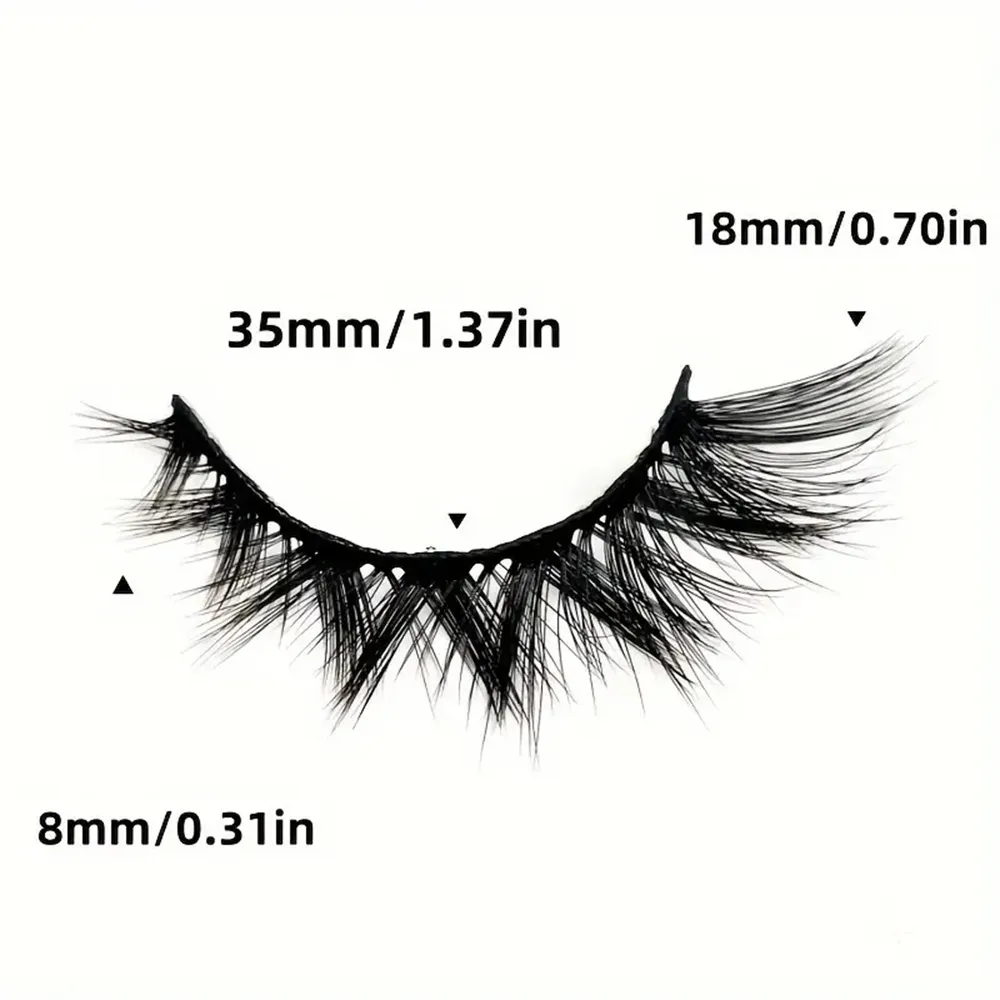 Cat Eye Eyelashes 3D Natural False Lashes Fluffy Soft Cross 5 Pairs Manga Lashes Wispy Natural Eyelash Extension Makeu — image 2