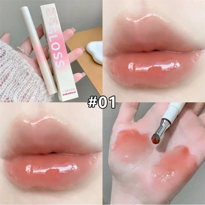 Kakashow Mirror Watery Lip Gloss Iron Brush Head Jelly Lipgloss Moisturizing Lip Tint Lipstick Nature Nude Lips Makeup Cosmetics — image 10