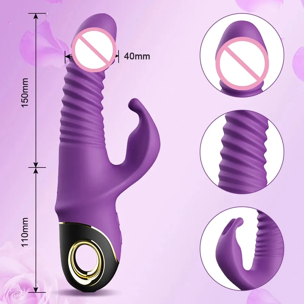 2022 Rabbit Thrusting Vibrator Automatic Telescopic G-Spot Clitoris Stimulator Female Masturbation Sex Toys For Women Adults — image 4