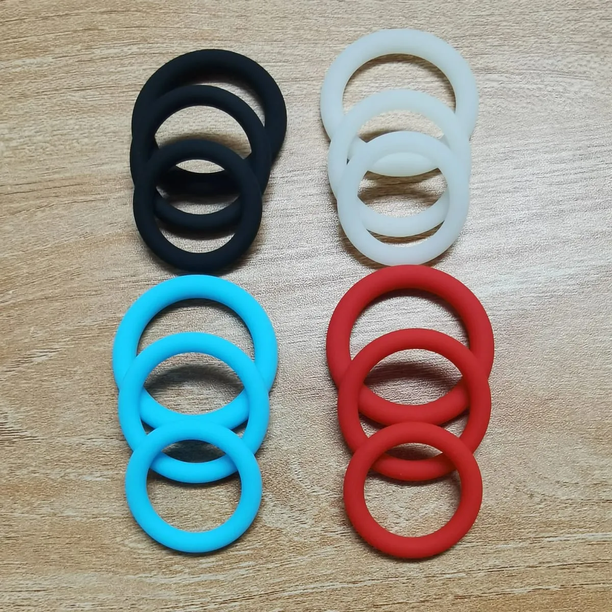 Cock Rings 3PCS Flash In The Night Lock Durable Silicone Penis Ring Sex Toys for Men Male Delay Ejaculation Scrotum Lock Ring — image 3