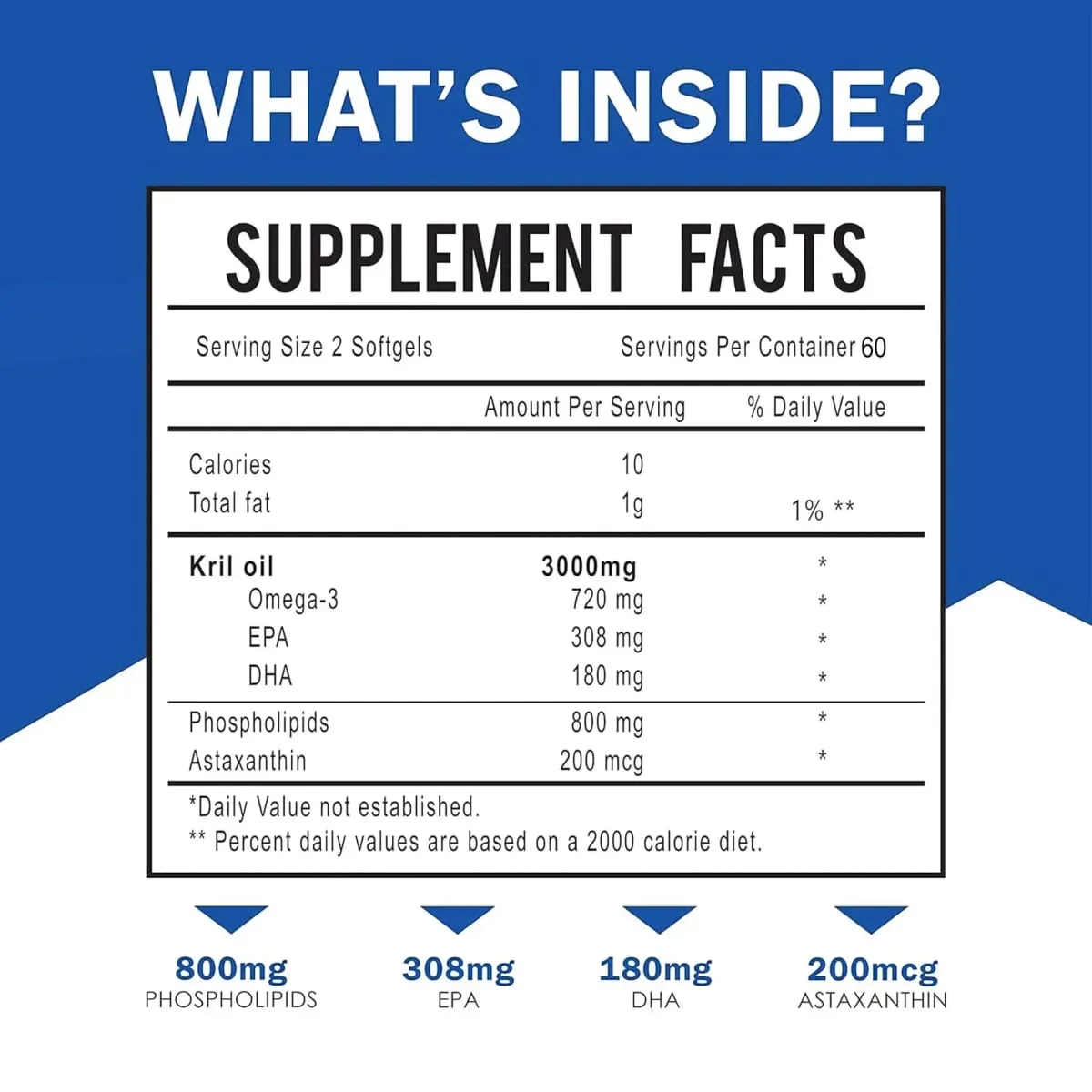 Antarctic Krill Oil 3000mg - with Omega-3 EPA DHA Astaxanthin and Phospholipids - Sustainable Dietary Supplement — image 2
