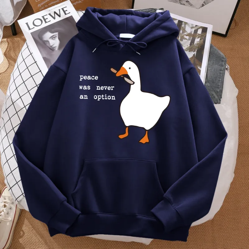 Peace Was Never An Option Printed Hoosie Men Street Oversize Autumn Hooded Hipster Soft Hoodies Hip Hop Warm Sportswears — image 9