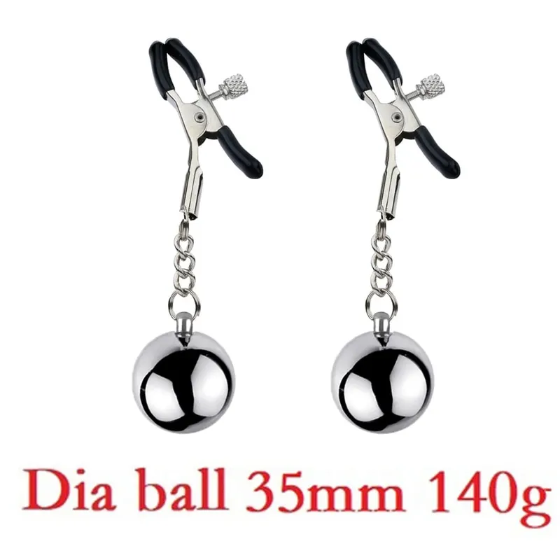 Heavy Nipple Clamp Clips Weight Slave Stimulator Metal Nipple Clips With Ball Weight Breast Bondage Restraint Sex Toy Woman — image 18
