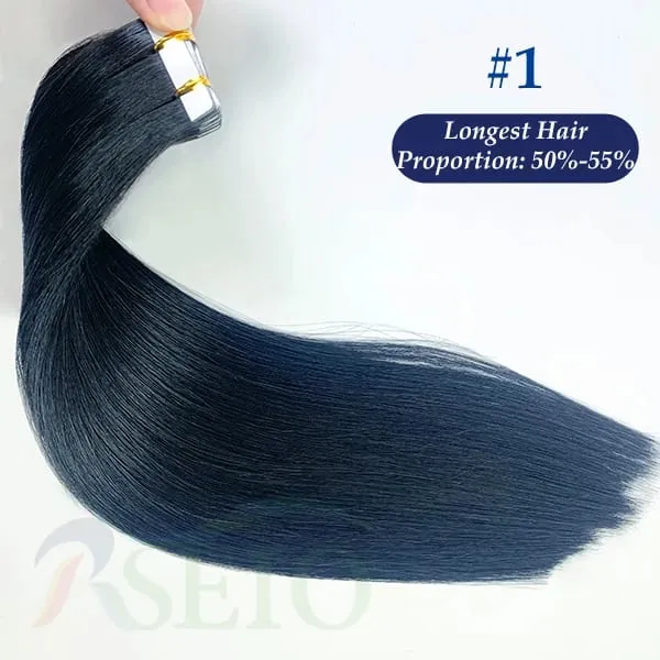 High Quality Straight Tape In Human Hair Extensions 100% Real Natural Hair Extension Black Brown Blonde Invisible For wome