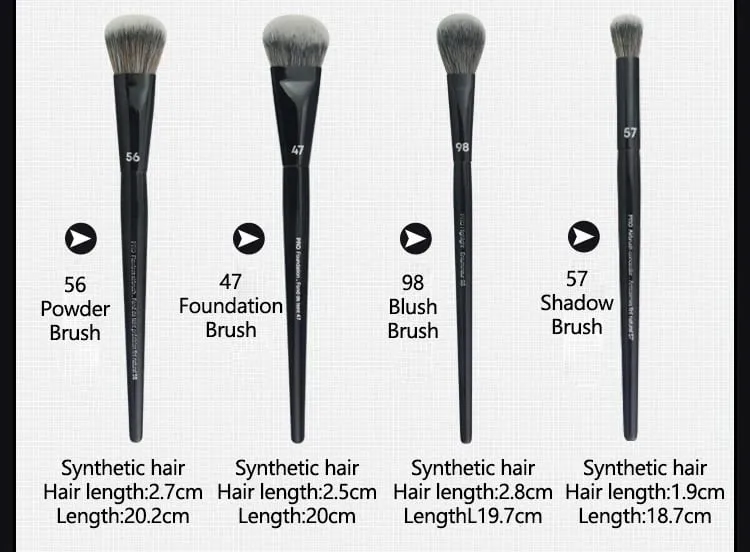 2pcs/set Pro Black Makeup Brushes Synthetic hair Powder Eye Shadow Smudge Highlight Foundation Airbrush Diffuser Make Up Brush — image 6