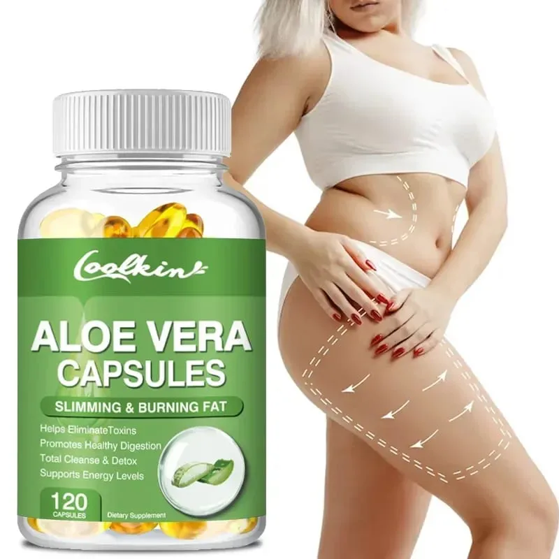 Aloe Vera Extract Capsules - Relieve Intestinal Constipation Promote Digestion Detoxify Control Appetite Burn Fat Non-GMOSu — image 2