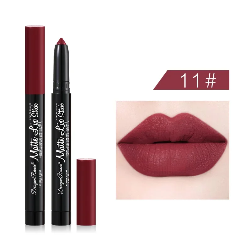 12 Colors Lipstick Pencil Matte Velvet Waterproof Long-lasting Non-stick Cup Lip Stick Sexy Rose Red Automatic Lip Liner Makeup — image 15
