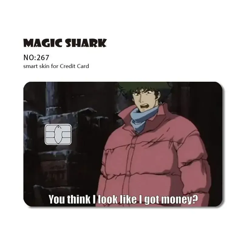 Magic Shark Dog Meme Hunter Snake Stonks 3M Matte PVC Front Sticker Film Cover Skin for Bank Debit Credit Card — image 19