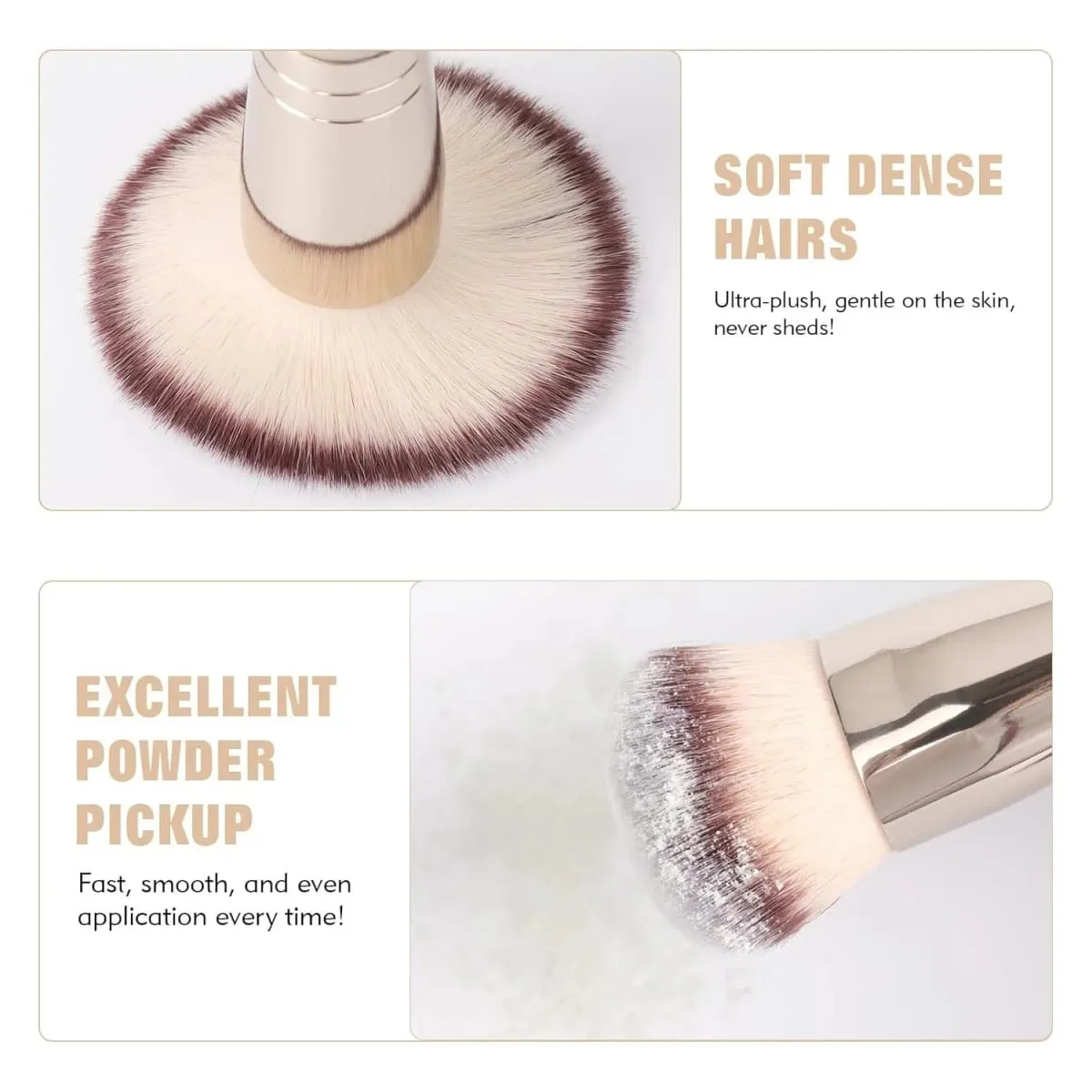 Dual Ended Foundation Brush for Liquid Powder Blush Concealer Contour Professional Makeup Tool with Travel Pouch for Women Girl — image 3